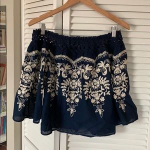 Flying Tomato Embroidered Crochet Top